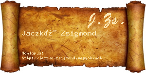 Jaczkó Zsigmond névjegykártya