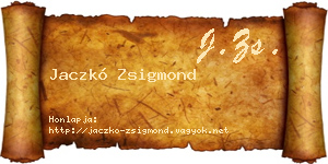 Jaczkó Zsigmond névjegykártya