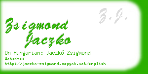 zsigmond jaczko business card