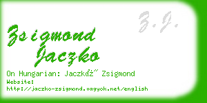 zsigmond jaczko business card